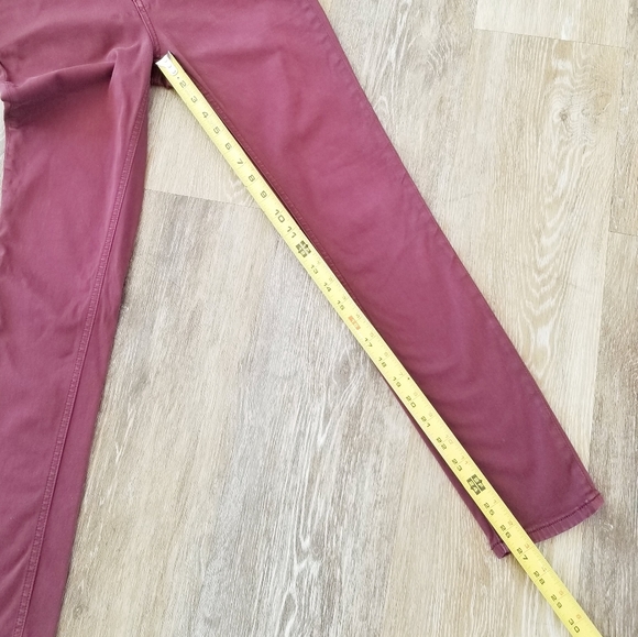 Rag & bone Women's High Rise Ankle Straight Leg Skinny Jeans  Burgundy Modal - Picture 13 of 15